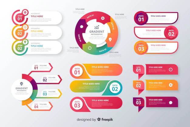 Free Vector | Gradient infographic element collection