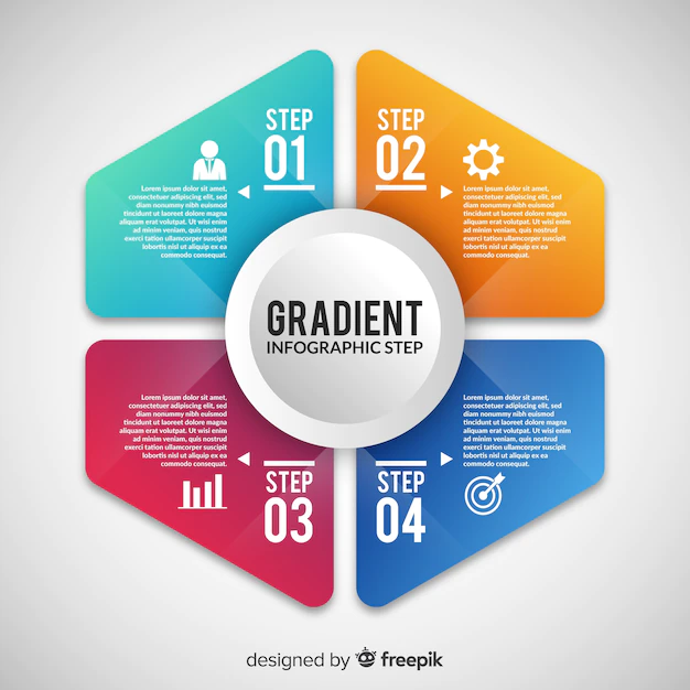 Free Vector | Gradient infographic steps template
