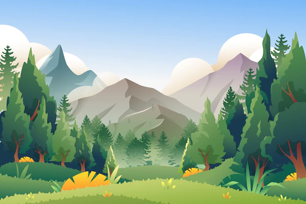 Free Vector | Gradient mountain landscape