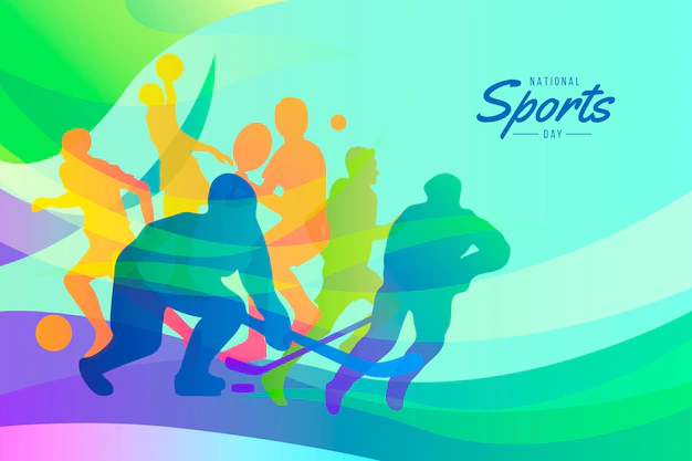 Free Vector | Gradient national sports day illustration