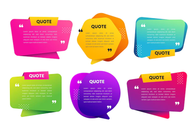 Free Vector | Gradient quote box frame collection