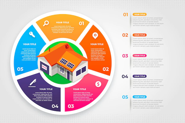 Free Vector | Gradient real estate infographics