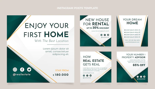 Free Vector | Gradient real estate instagram post