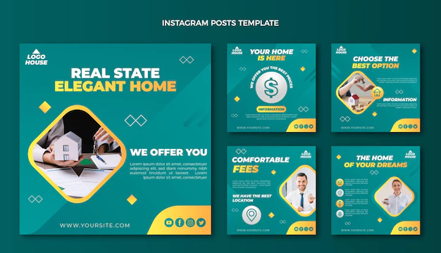 Free Vector | Gradient real estate instagram stories