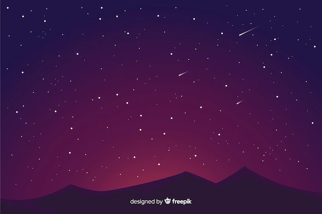 Free Vector | Gradient starry night background and mountains