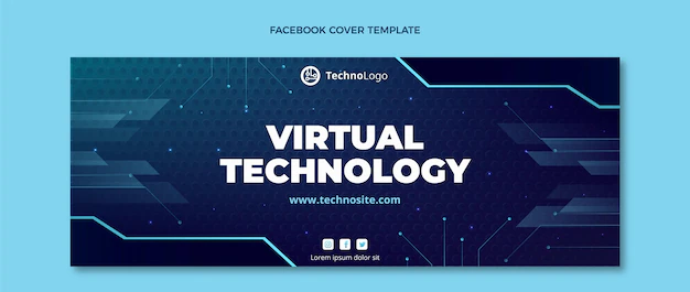 Free Vector | Gradient texture technology facebook cover