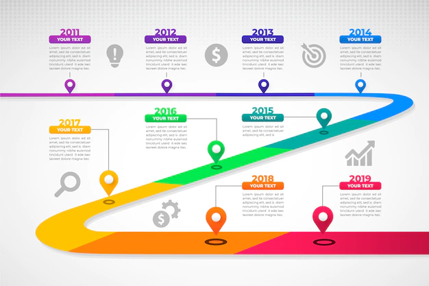 Free Vector | Gradient timeline infographic