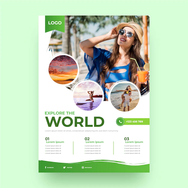 Free Vector | Gradient travel flyer template