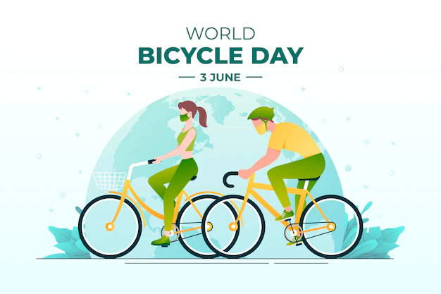 Free Vector | Gradient world bicycle day illustration