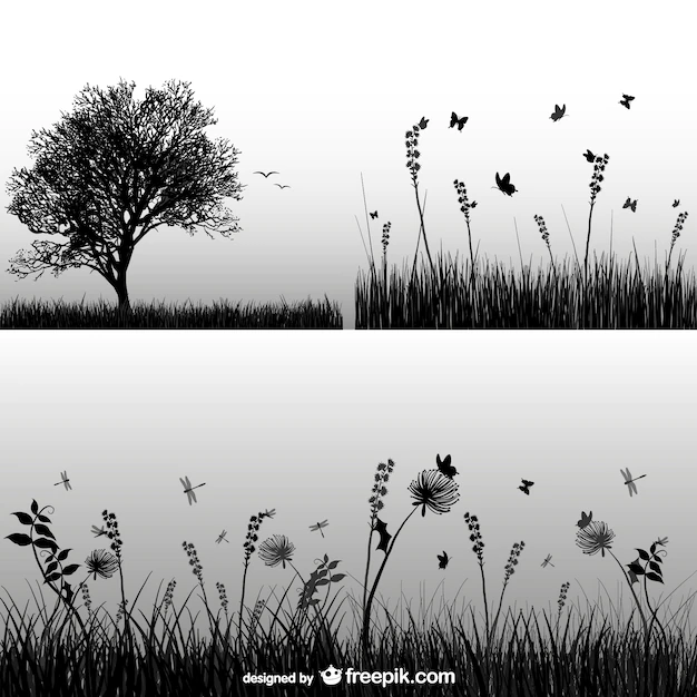 Free Vector | Grass silhouette