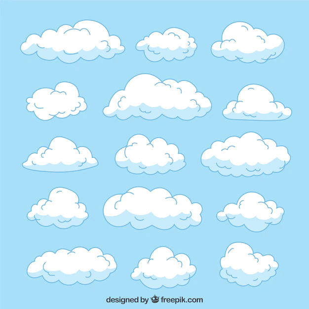 Free Vector | Great collection of hand-drawn clouds with different sizes
