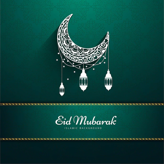 Free Vector | Green design for eid mubarak