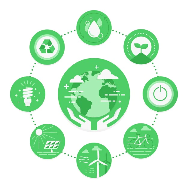 Free Vector | Green environment icons