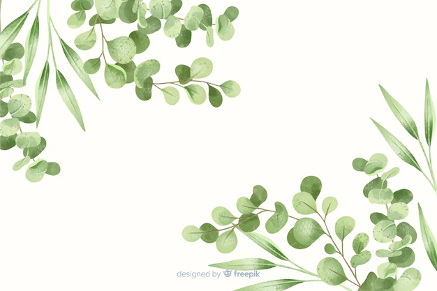 Free Vector | Green leaves frame abstract background