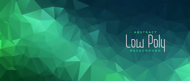 Free Vector | Green polygonal abstract banner with triangle shapes