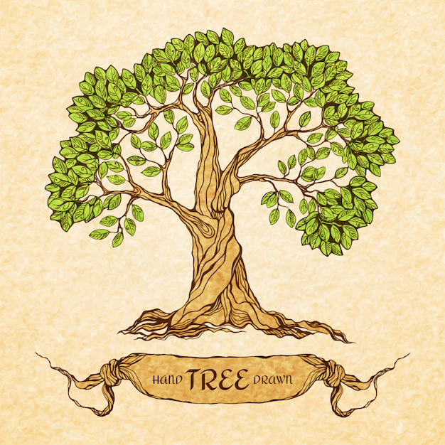 Free Vector | Green tree with place for text