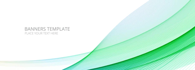 Free Vector | Green wave banner on white background illustration