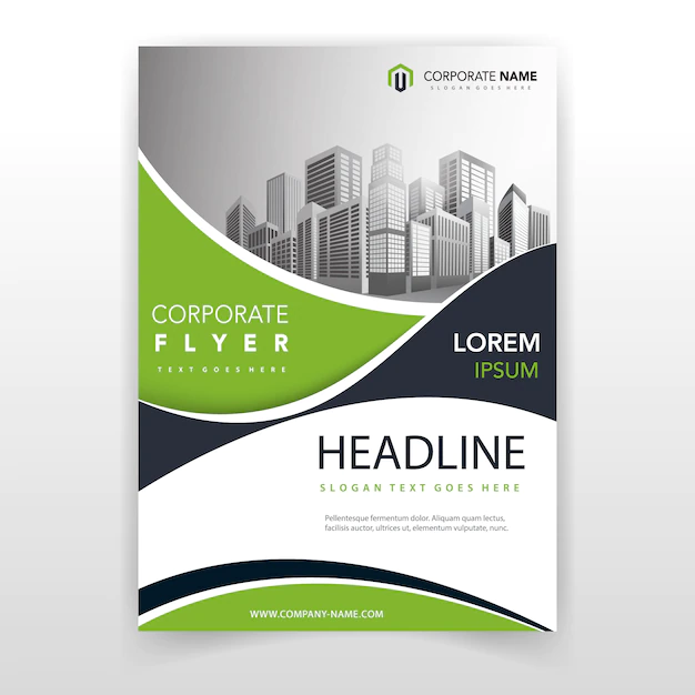 Free Vector | Green wave cover annual report template