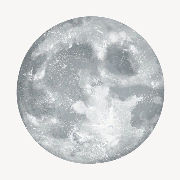 Free Vector | Grey full moon illustration on white background
