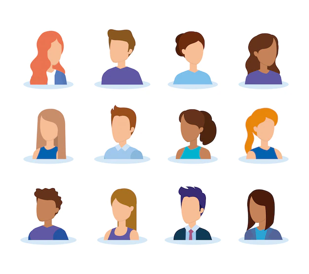 Free Vector | Group of young people characters
