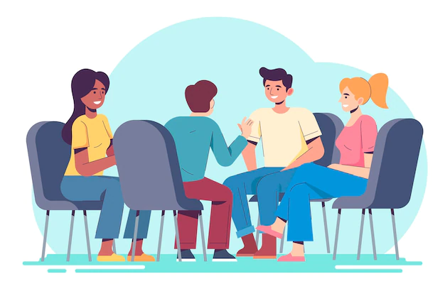 Free Vector | Group therapy illustration concept