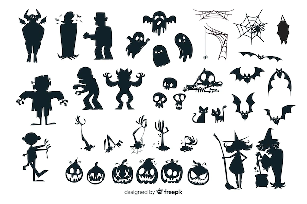 Free Vector | Halloween silhouette collection