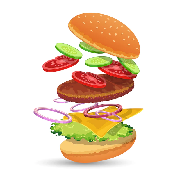 Free Vector | Hamburger ingredients