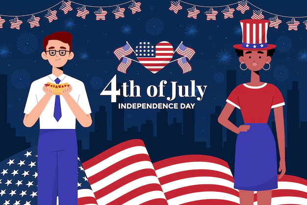 Free Vector | Hand drawn 4th of july background