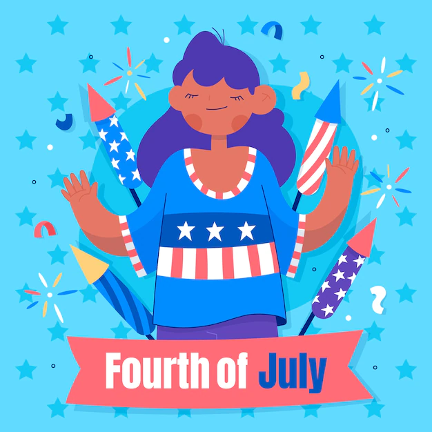 Free Vector | Hand drawn 4th of july illustrated