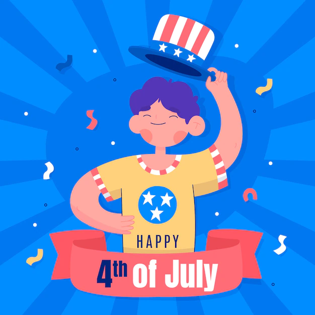 Free Vector | Hand drawn 4th of july smiley american illustration