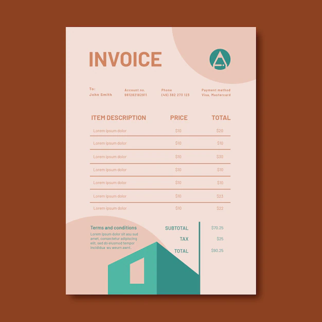Free Vector | Hand drawn architect invoice template