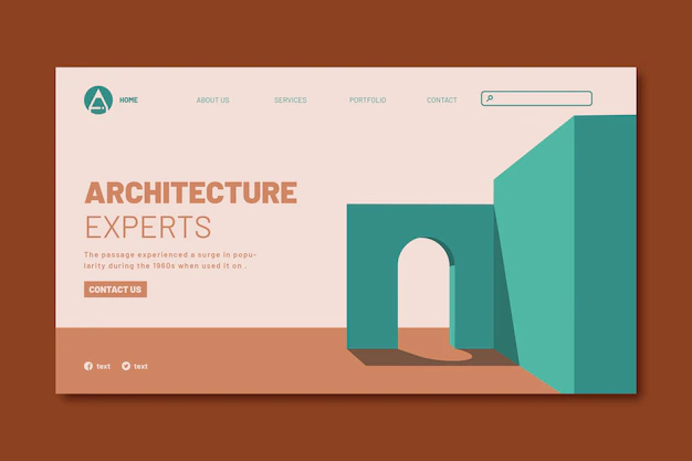 Free Vector | Hand drawn architect landing page template