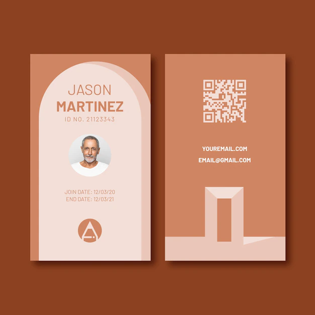 Free Vector | Hand drawn architect template id card
