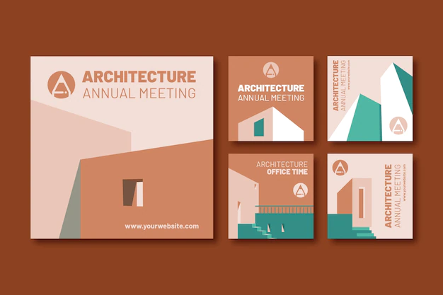 Free Vector | Hand drawn architect template instagram post