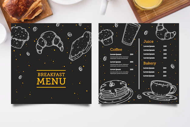 Free Vector | Hand drawn breakfast menu template