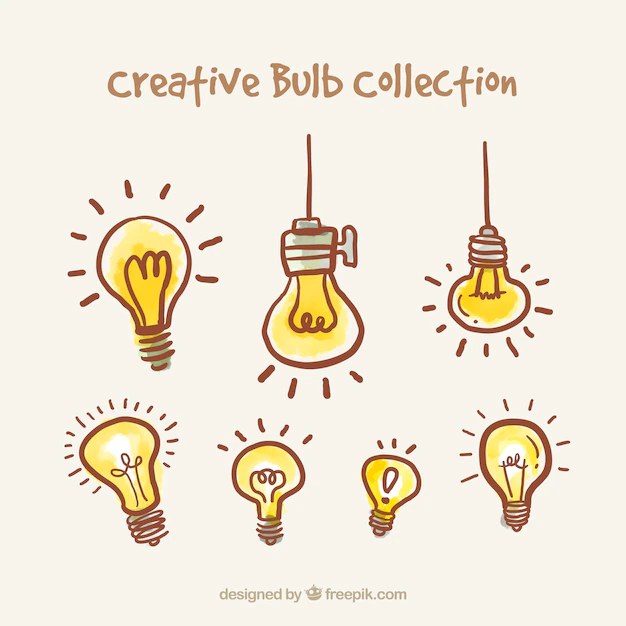 Free Vector | Hand drawn bulbs collection