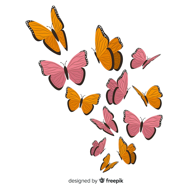 Free Vector | Hand drawn butterfly background