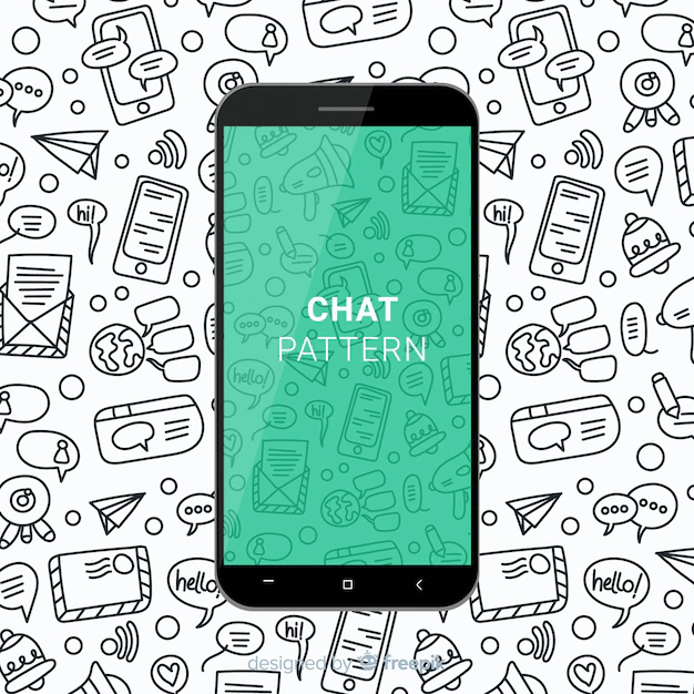 Free Vector | Hand drawn chat mobile pattern