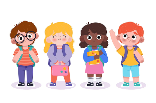 Free Vector | Hand drawn children back to school