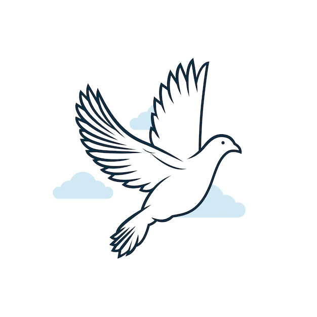 Free Vector | Hand drawn dove outline illustration