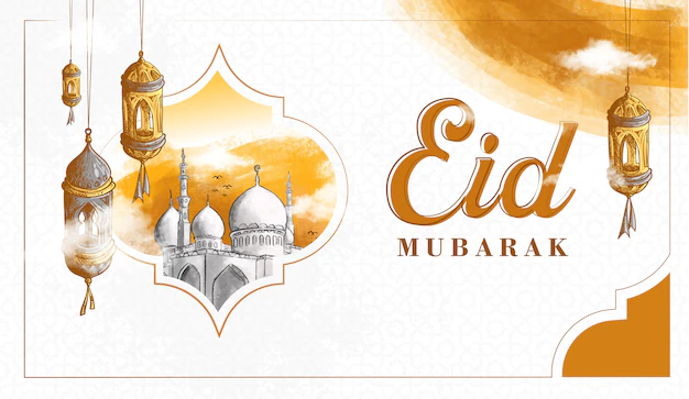 Free Vector | Hand drawn eid mubarak illustration