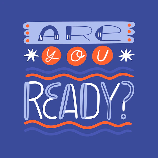 Free Vector | Hand drawn flat are you ready lettering design