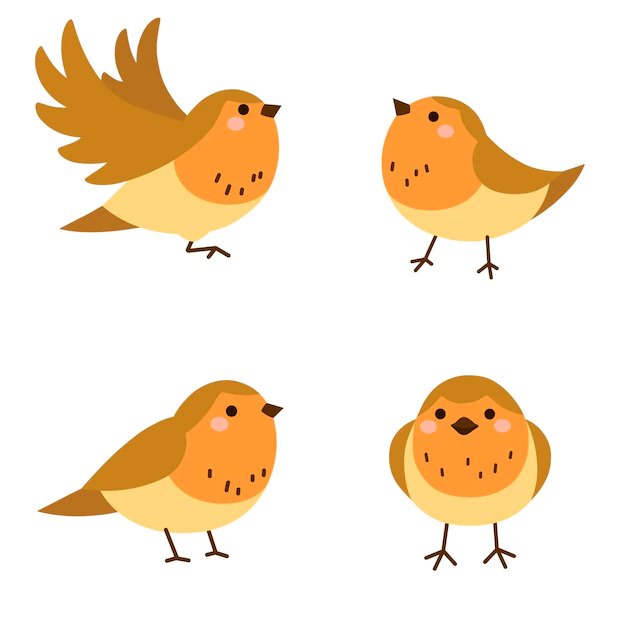 Free Vector | Hand drawn flat design robin collection