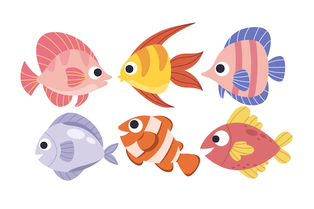 Free Vector | Hand drawn flat design sea animals collection