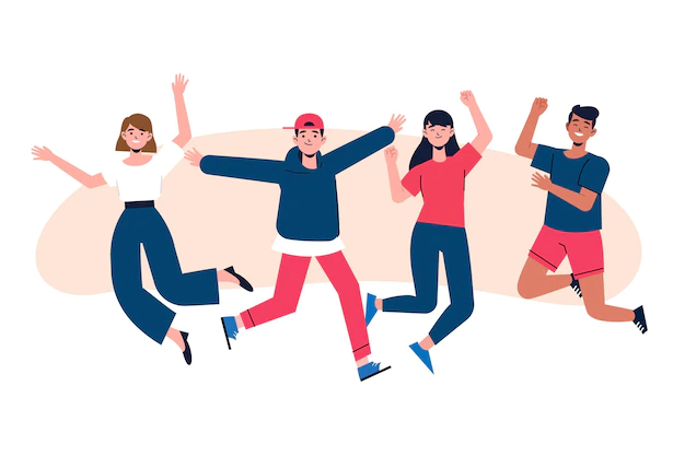 Free Vector | Hand drawn flat people jumping
