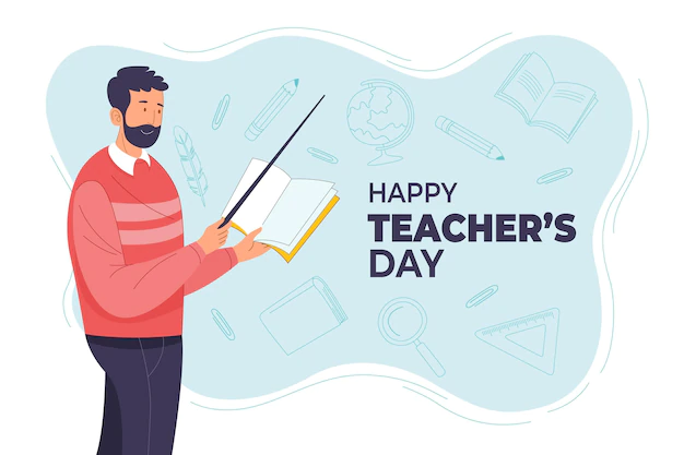 Free Vector | Hand drawn flat teachers' day background