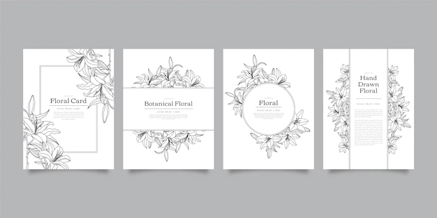 Free Vector | Hand drawn floral cards collection