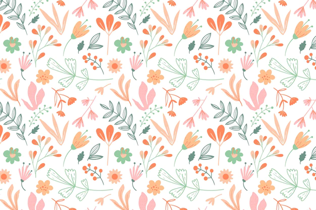 Free Vector | Hand drawn floral pattern in peach tones