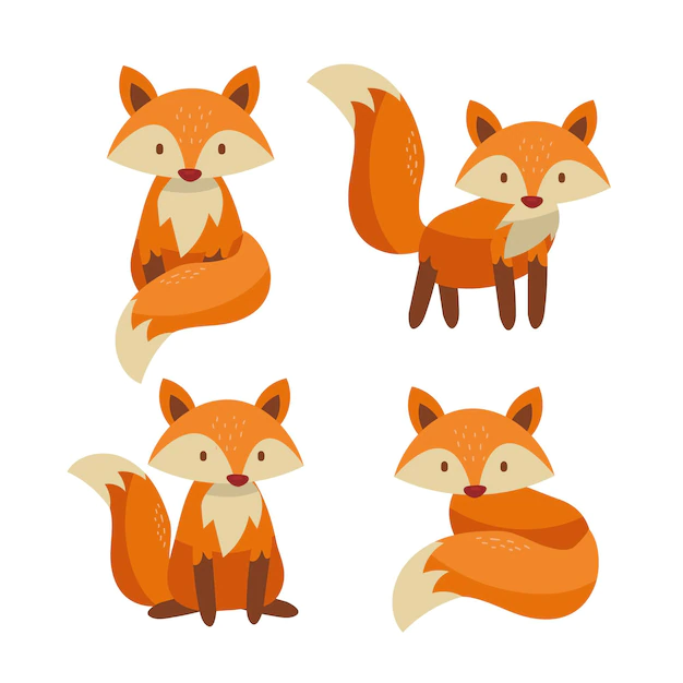 Free Vector | Hand drawn fox collection