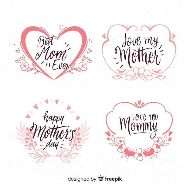 Free Vector | Hand drawn frames mother's day badge collection